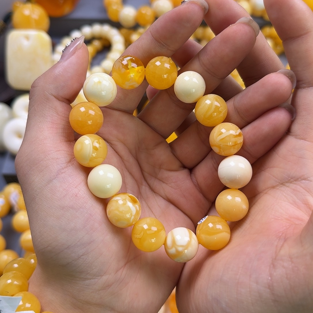 琥珀珠宝奇石未镶嵌15mm