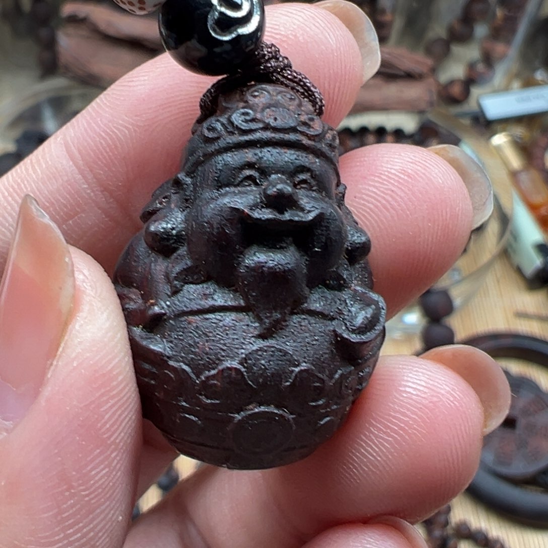 降真香无事牌小财神