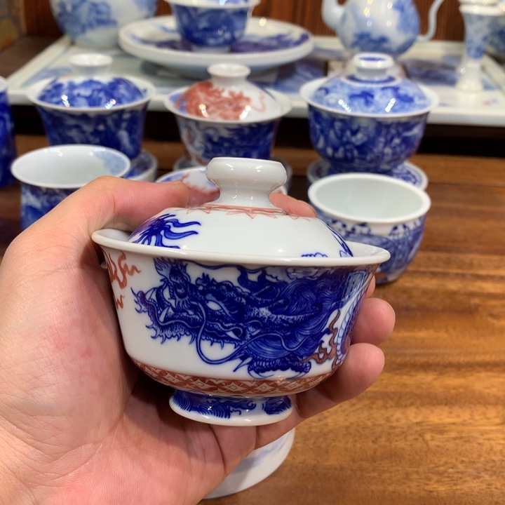 自成堂柴窑 青花釉里红