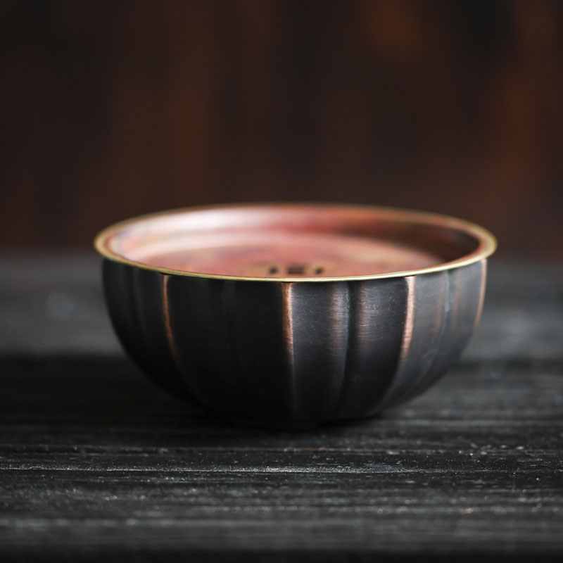 【福器】包铜边三足元宝建水（春喜铜0229）