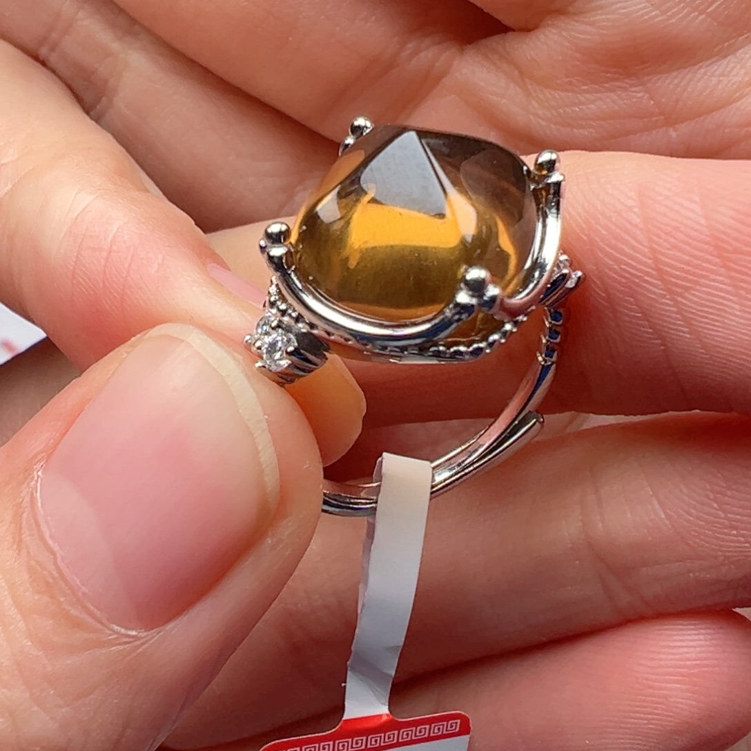 水晶戒指银S925镶嵌