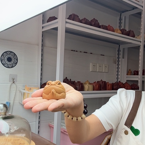 段泥茶案可以插香的金蟾茶宠