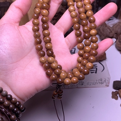 檀香木手串/手链火****i檀香黑肉0.8/108横纹虎皮沉