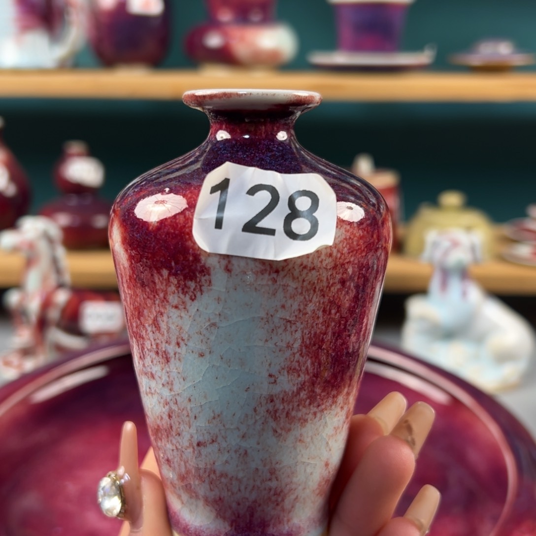 瓷片微瑕小花瓶纯手工