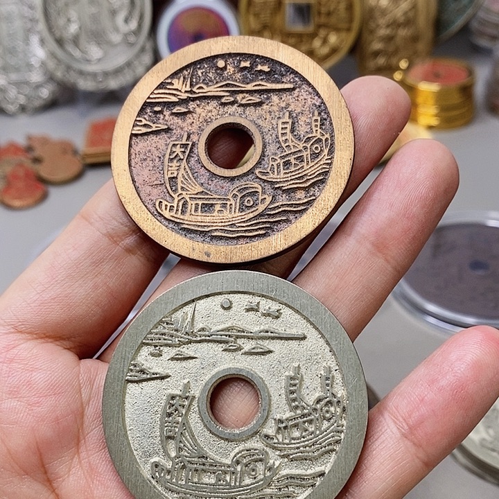 S***n铜现代仿制工艺文创铜币 