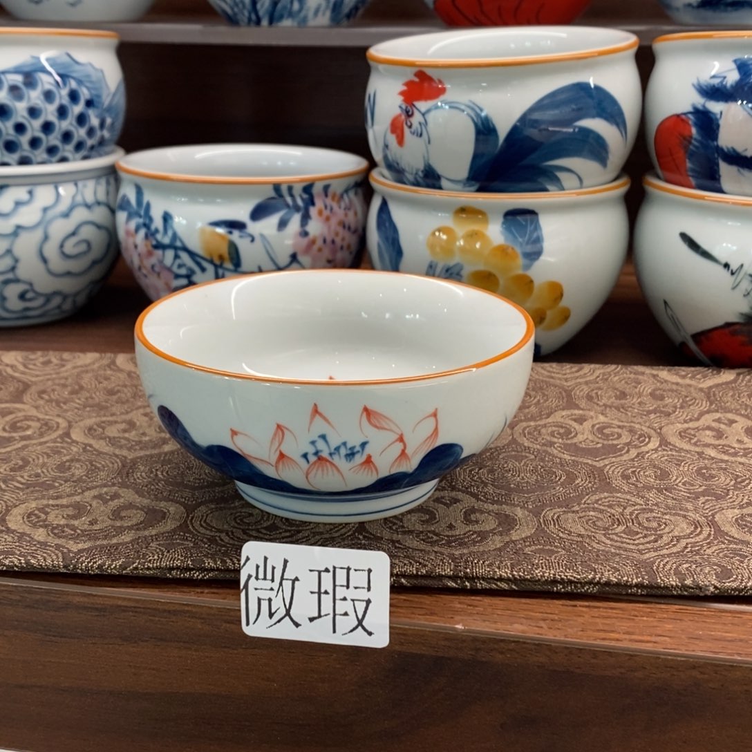 釉下彩老陶泥手工绘制