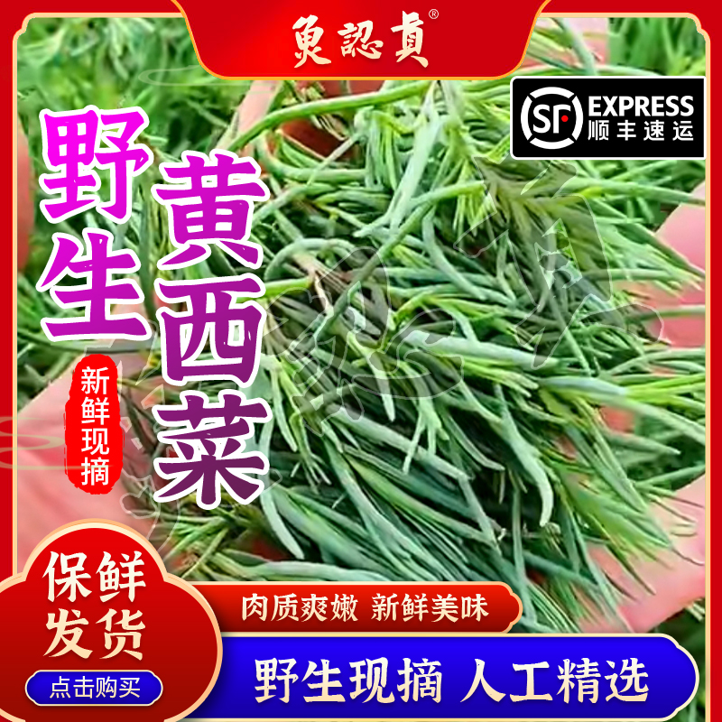 【鱼认真】山东羊口盐碱地黄西菜 黄须菜 龙须菜纯正鲜香500克装