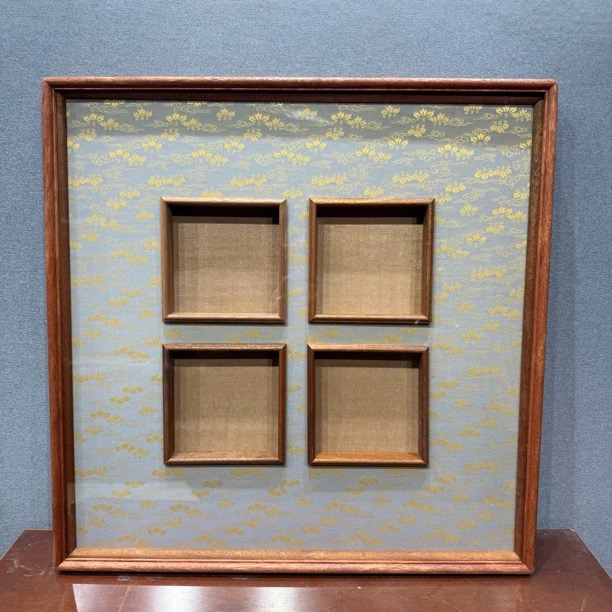 【3公分大内凹】如梦令60x60乌檀榫卯框中框【内框4小福】