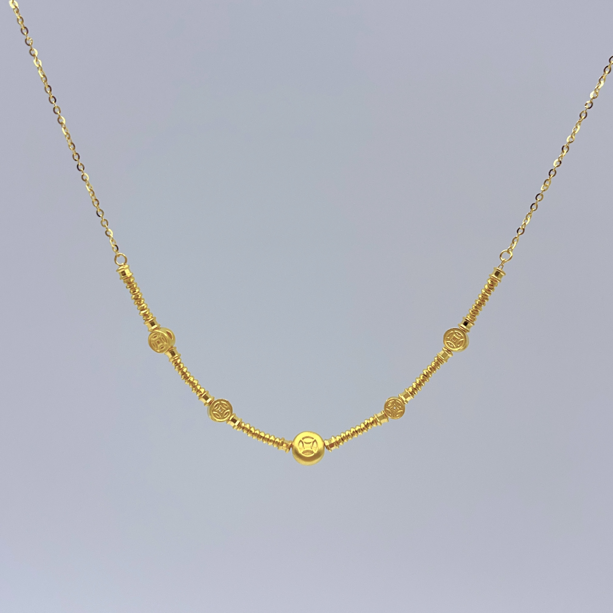 SUNFEEL/赛菲尔黄金足金9995G精工钱币黄金套链过年送礼百搭流行