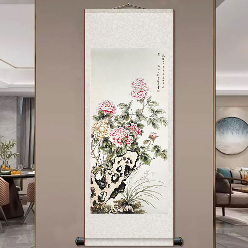 郎世宁《富贵牡丹》 高清复刻  微喷 国风 装饰画