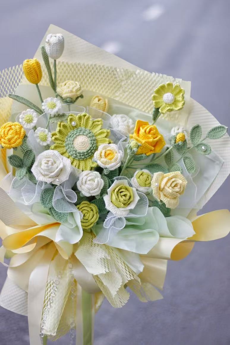 直播用赤梦4股5股牛奶棉宝宝毛线花式钩织玫瑰花毯diy材料包清仓