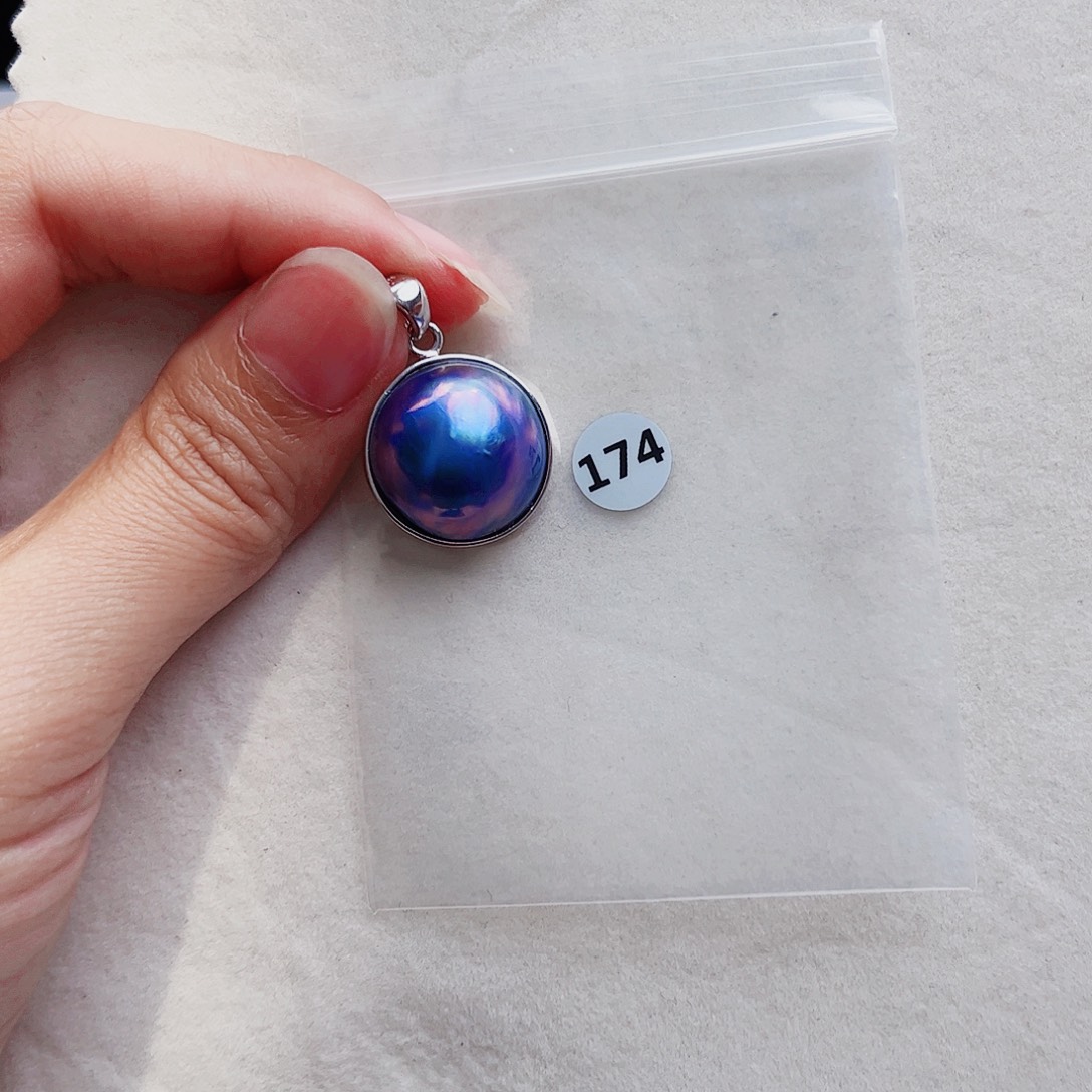 银S925镶嵌拼合珍珠（马贝珠）颈饰