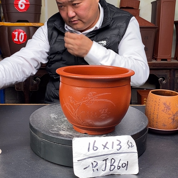 紫砂花盆货号一只JB601