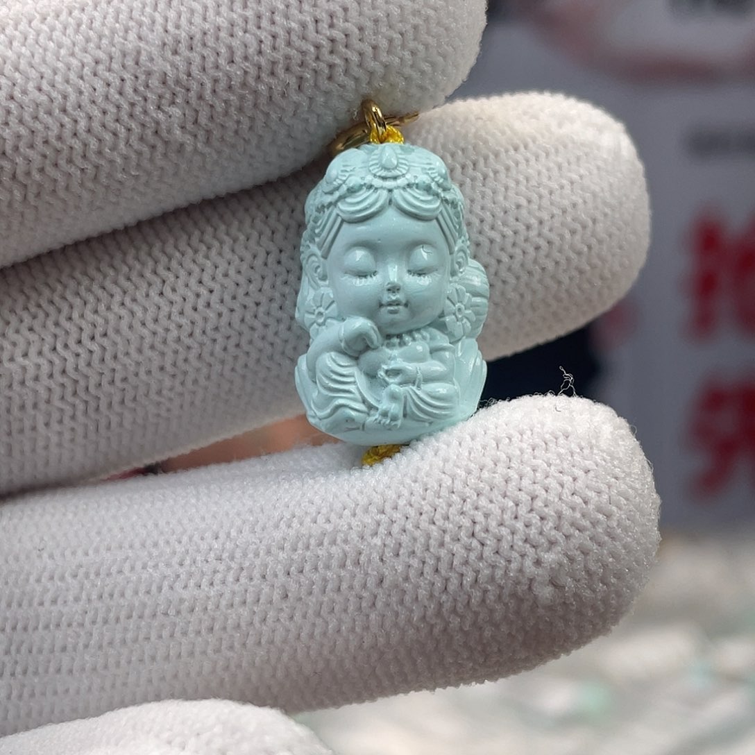 绿松石未镶嵌挂件