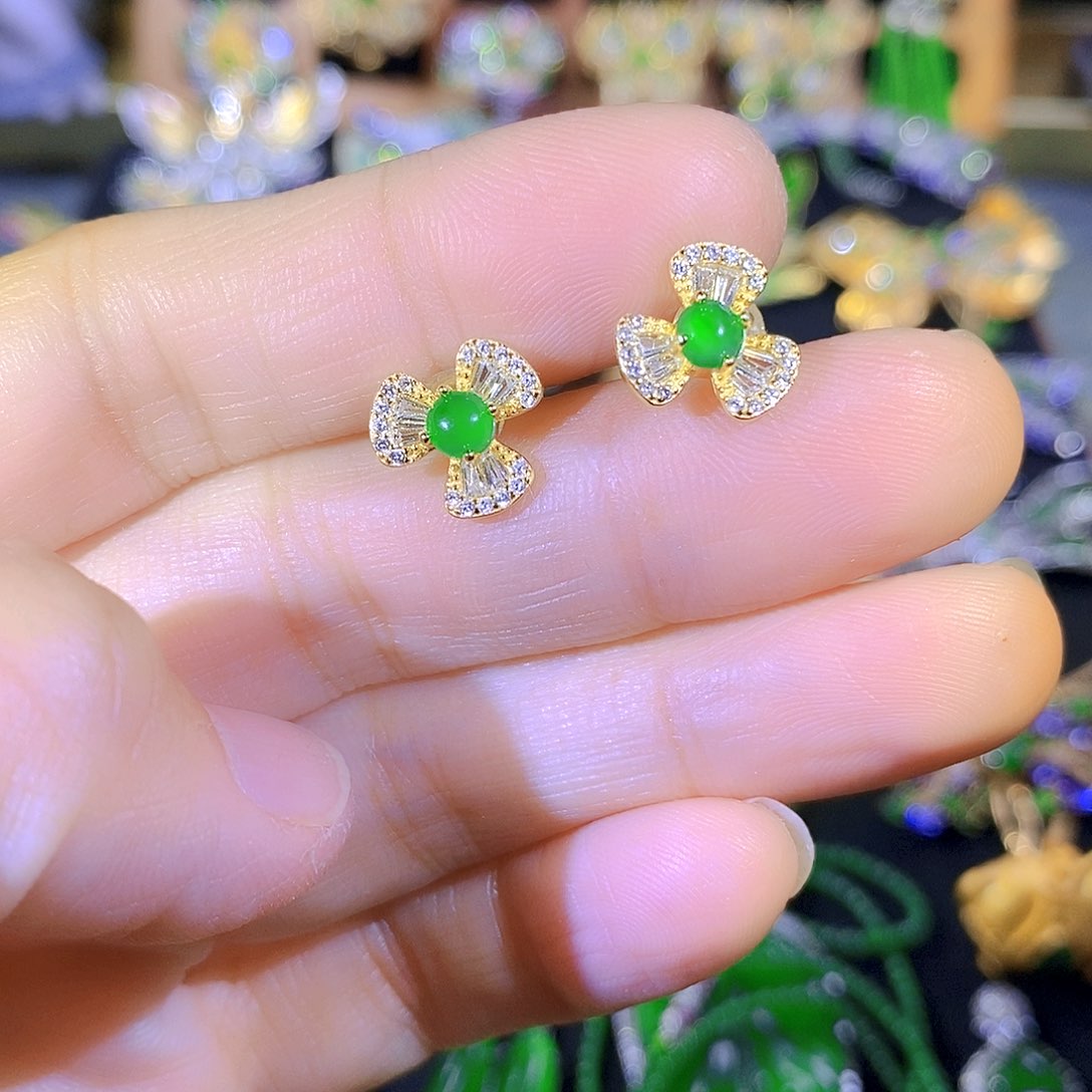 吊坠(不含链)银S925镶嵌翡翠