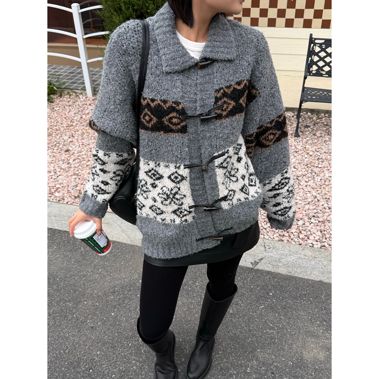 MANZANILLA 设计师品牌25秋冬新款费尔岛提花毛衣开衫SOLSOL