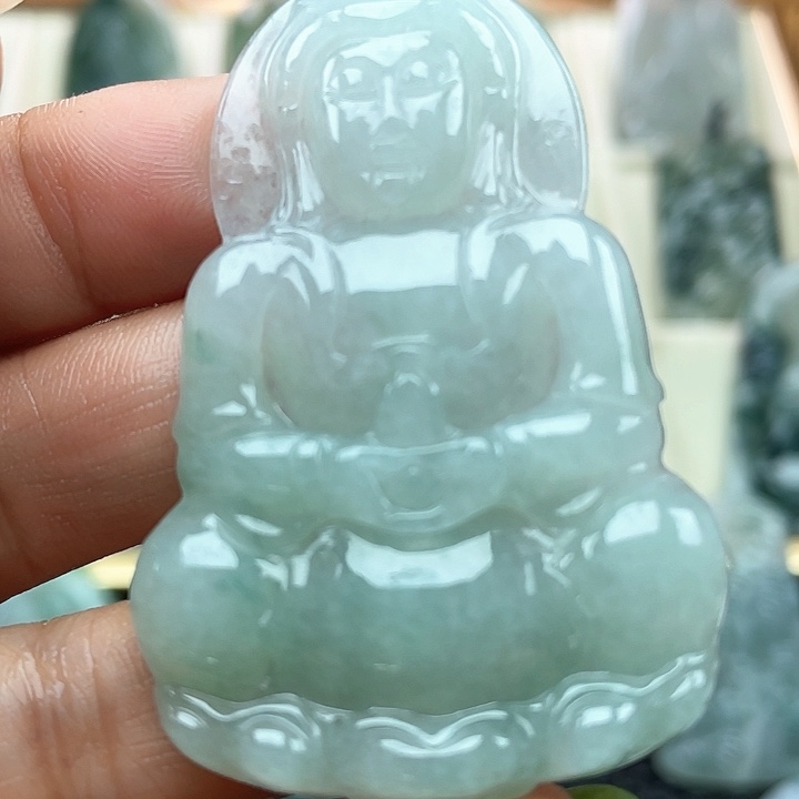 颈饰未镶嵌翡翠天然缅甸翡翠A货正装观音