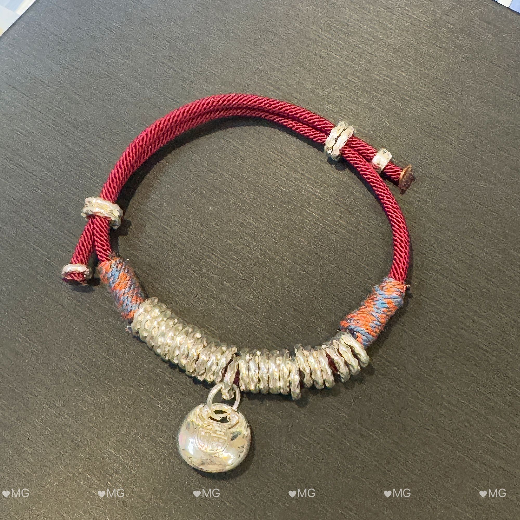 通体  999银款  H330盘缠实心胖福编绳手链