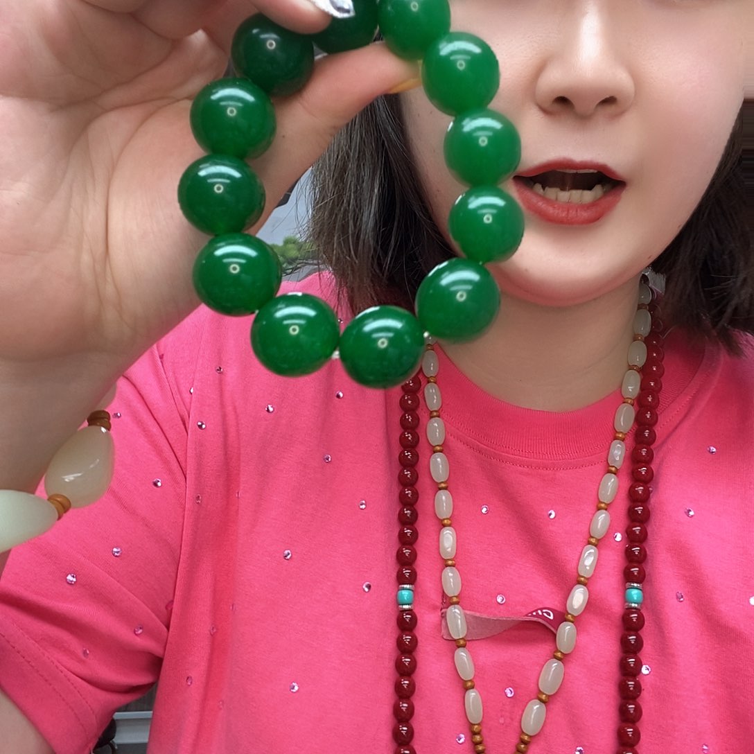 未镶嵌蛇纹石玉手链