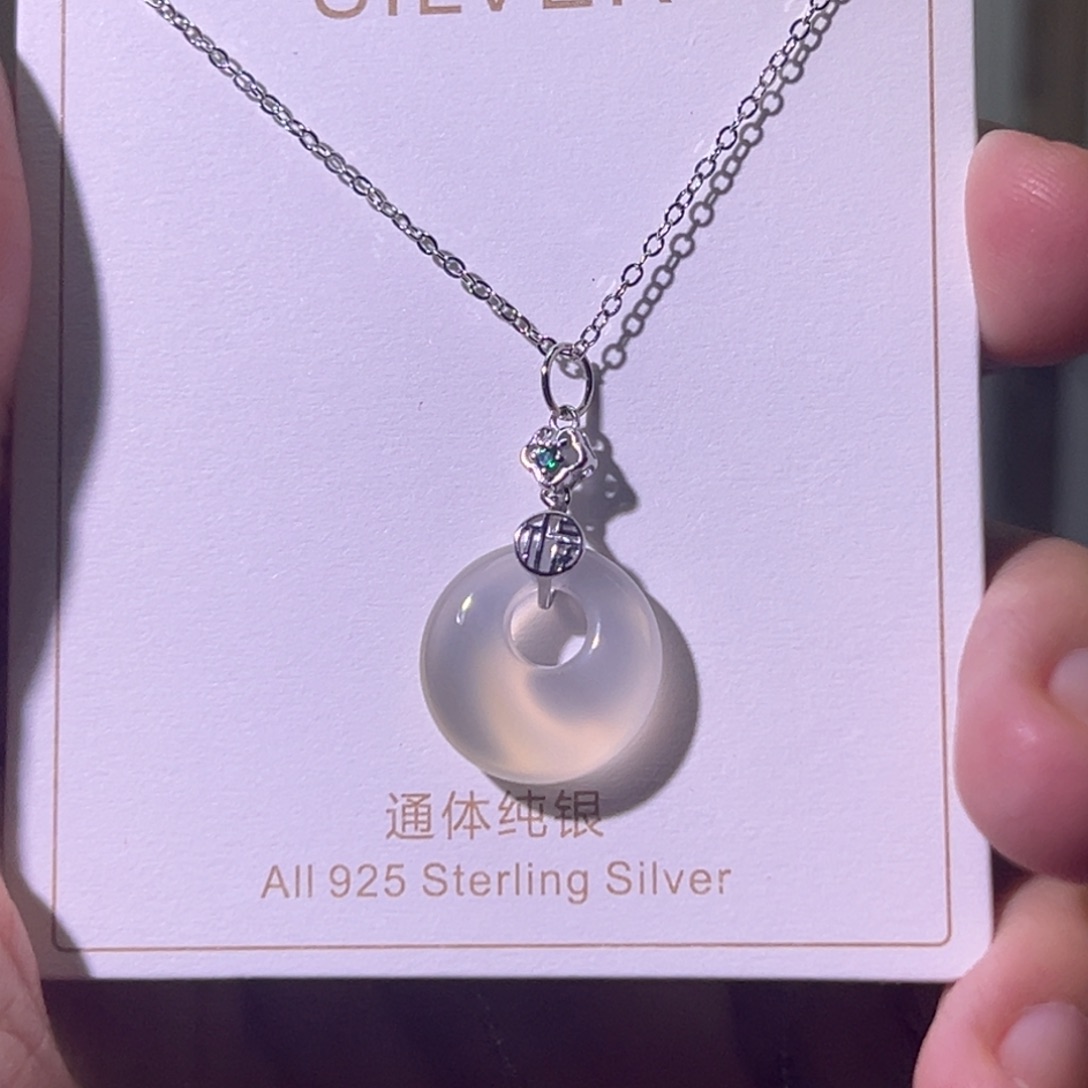 坠链均925银锆石项链