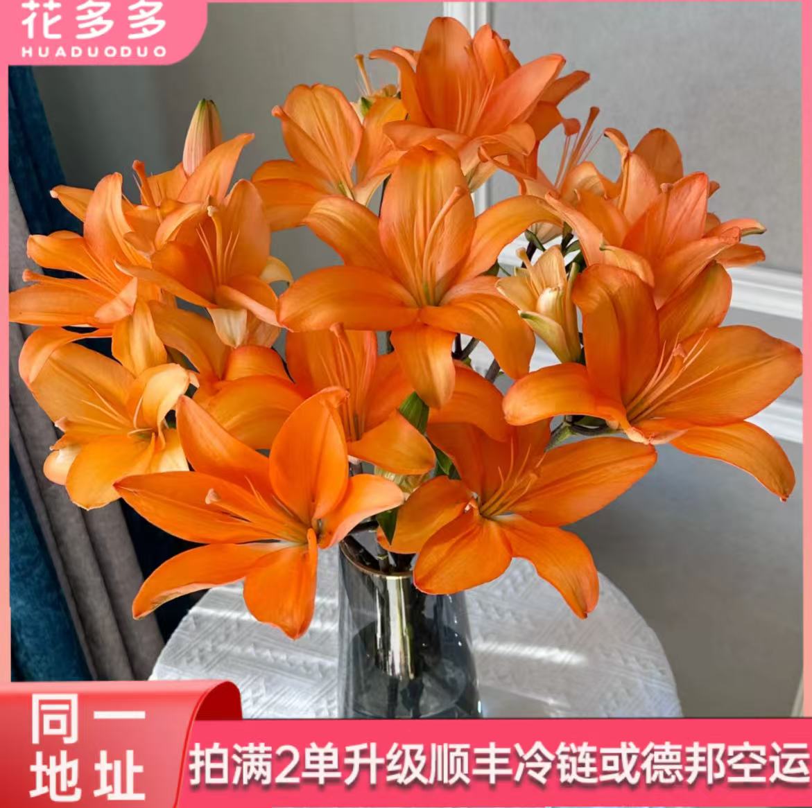 【橙色梦想】亚百合多头5支 全场鲜花任意满两单升级冷链 