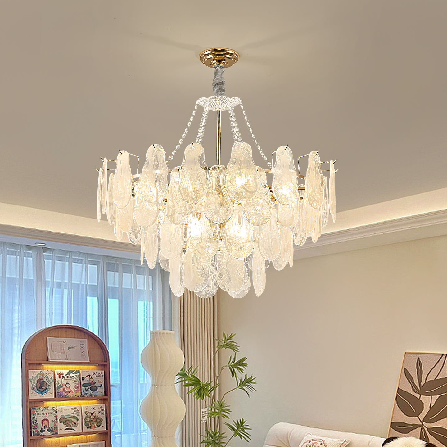 法式轻奢客厅吊灯云雾珍珠现代简约创意玻璃设计师风餐厅卧室主灯