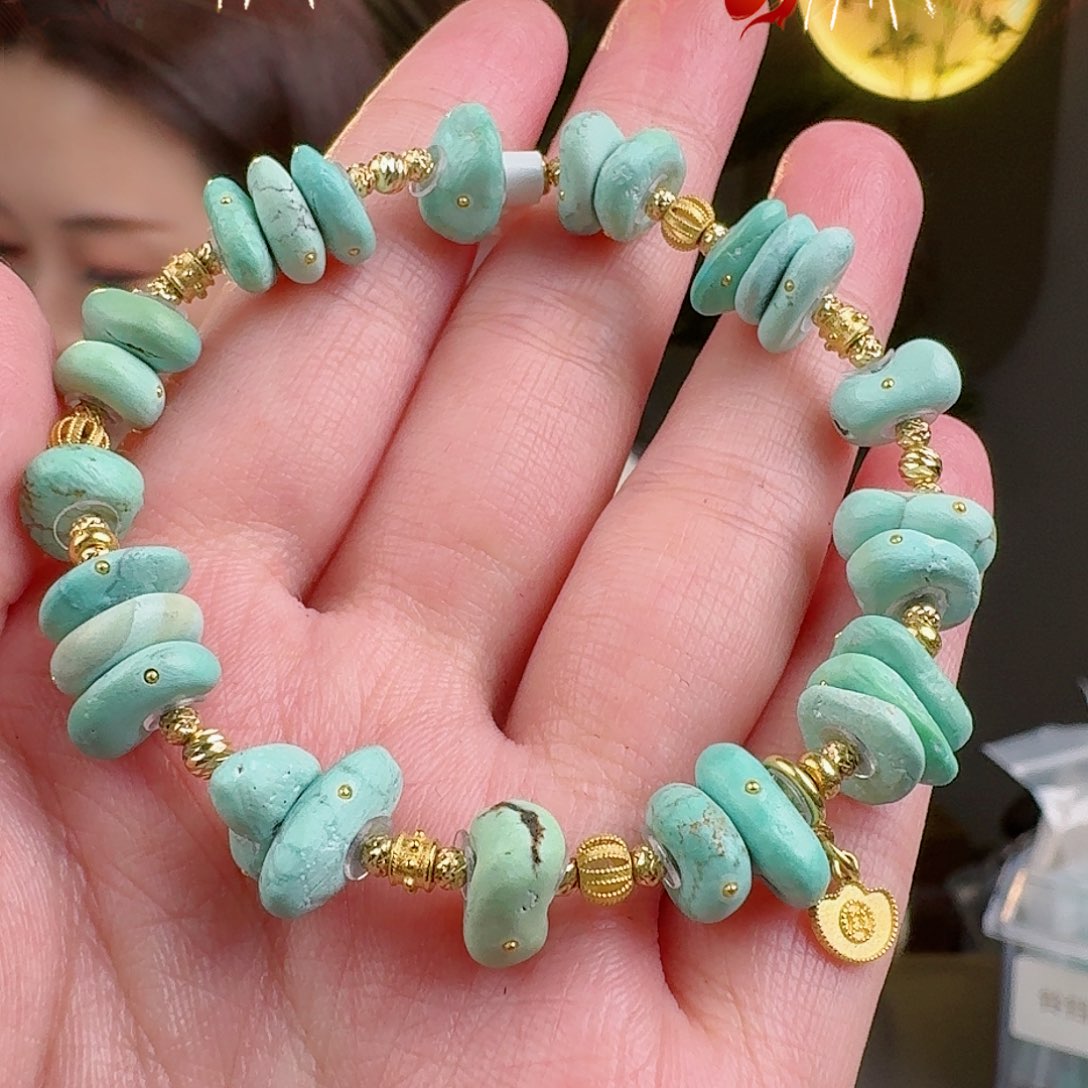 绿松石珠宝奇石18K金镶嵌