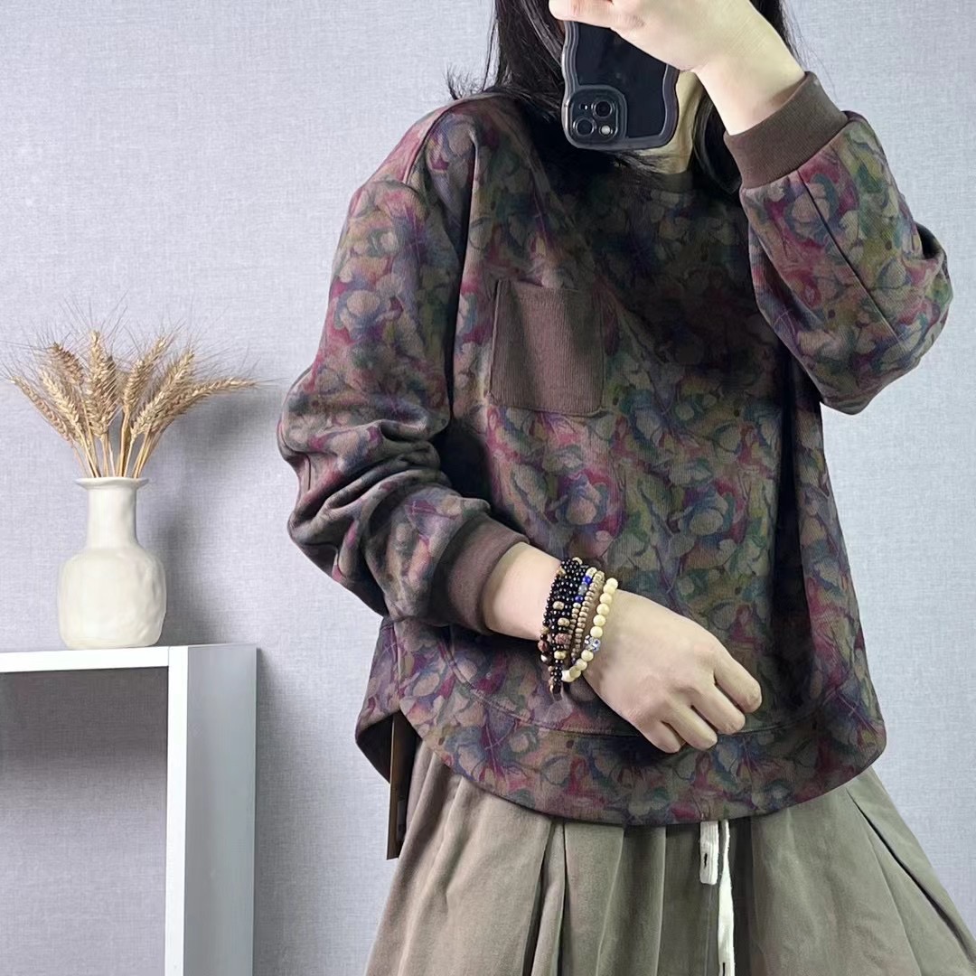 18979新款冬季加绒卫衣休闲减龄