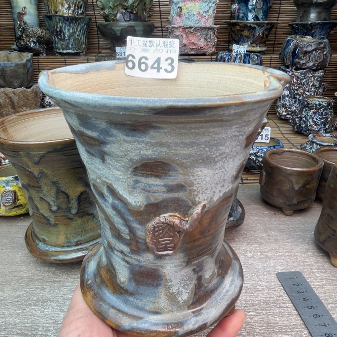 手工花盆默认瑕疵完美者勿拍