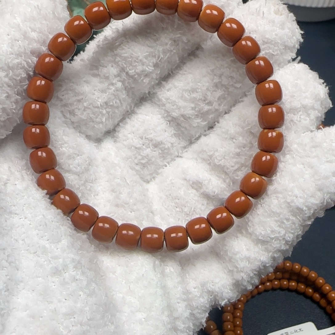 手串橄榄核老挝单圈极限弧三花7.4mm