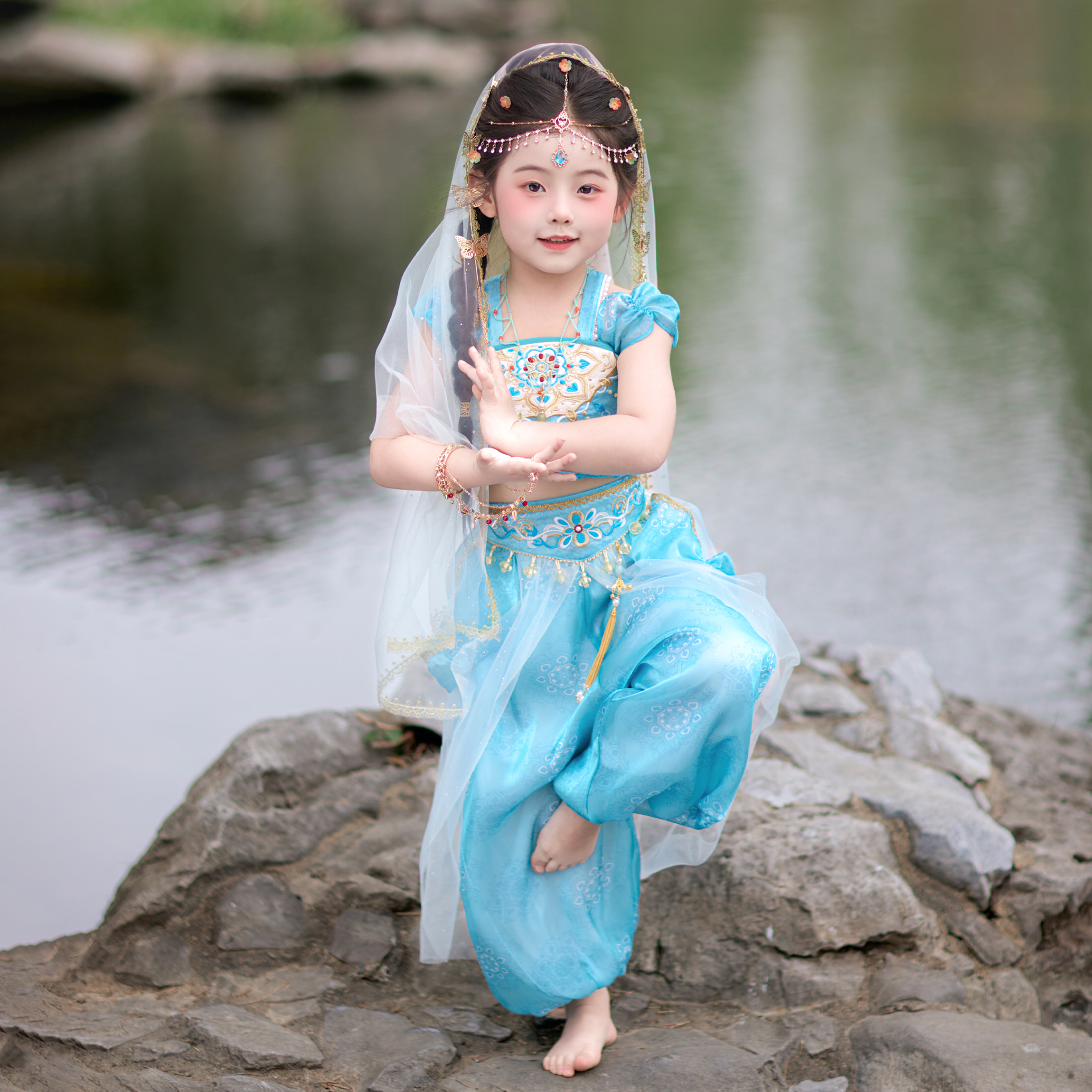 【绝尘】今兮古兮夏季女儿童公主中国风汉元素表演服齐胸