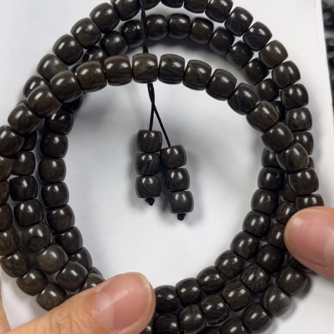 和田玉手链未镶嵌卡8直切108颗