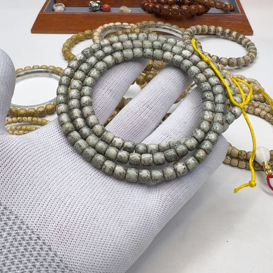 星月菩提吊坠19灭世糯冰绿星月半壁7左右108