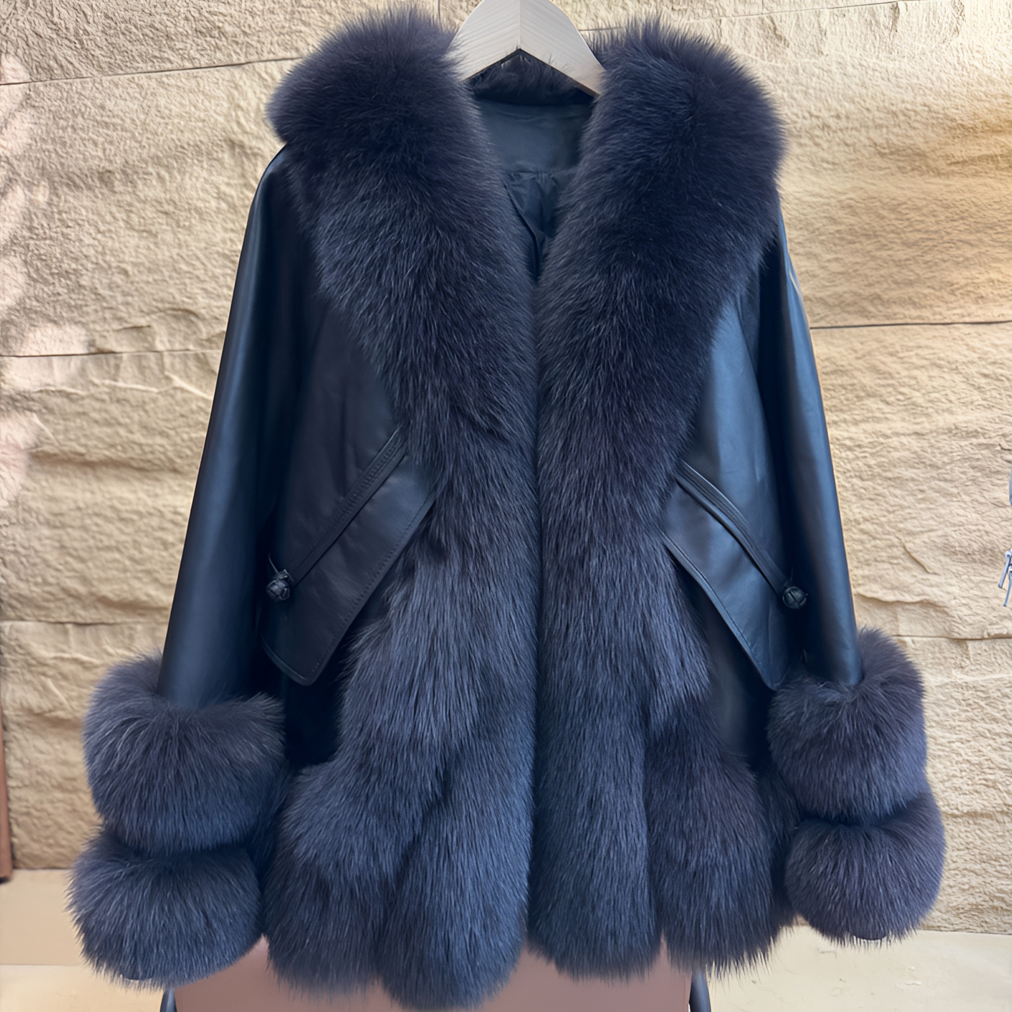 狐狸毛皮草外套女2025新款冬季海宁皮毛一体真皮大衣中长款