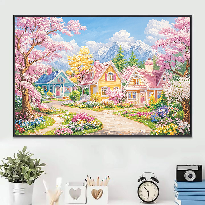 桃花小屋十字绣套件客厅卧室挂画自己绣920