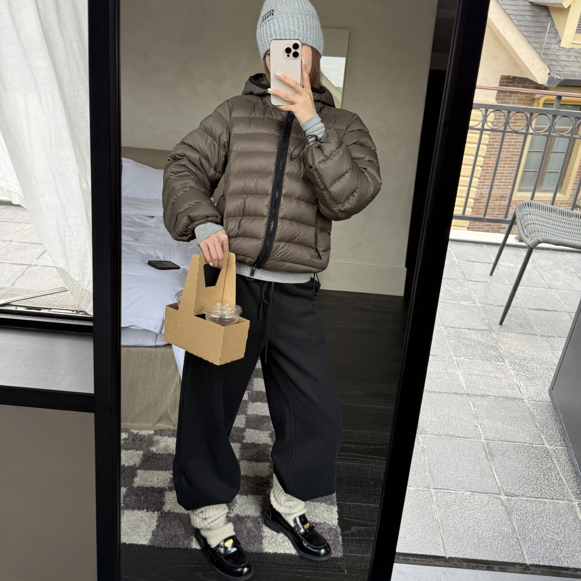 宽松时髦卫裤休闲裤显瘦藏肉2025秋冬新款黑色长裤