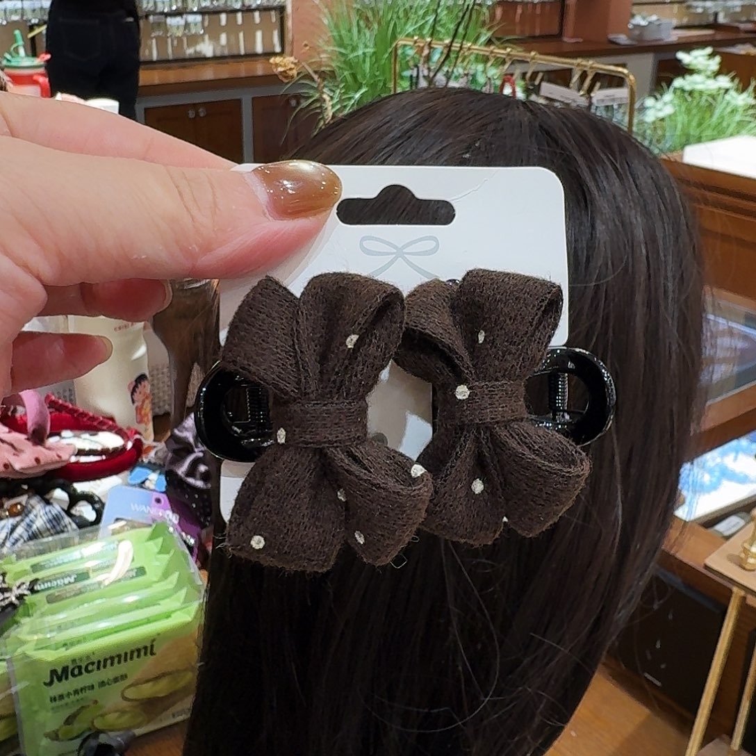 皮质铁合金咖色公主夹