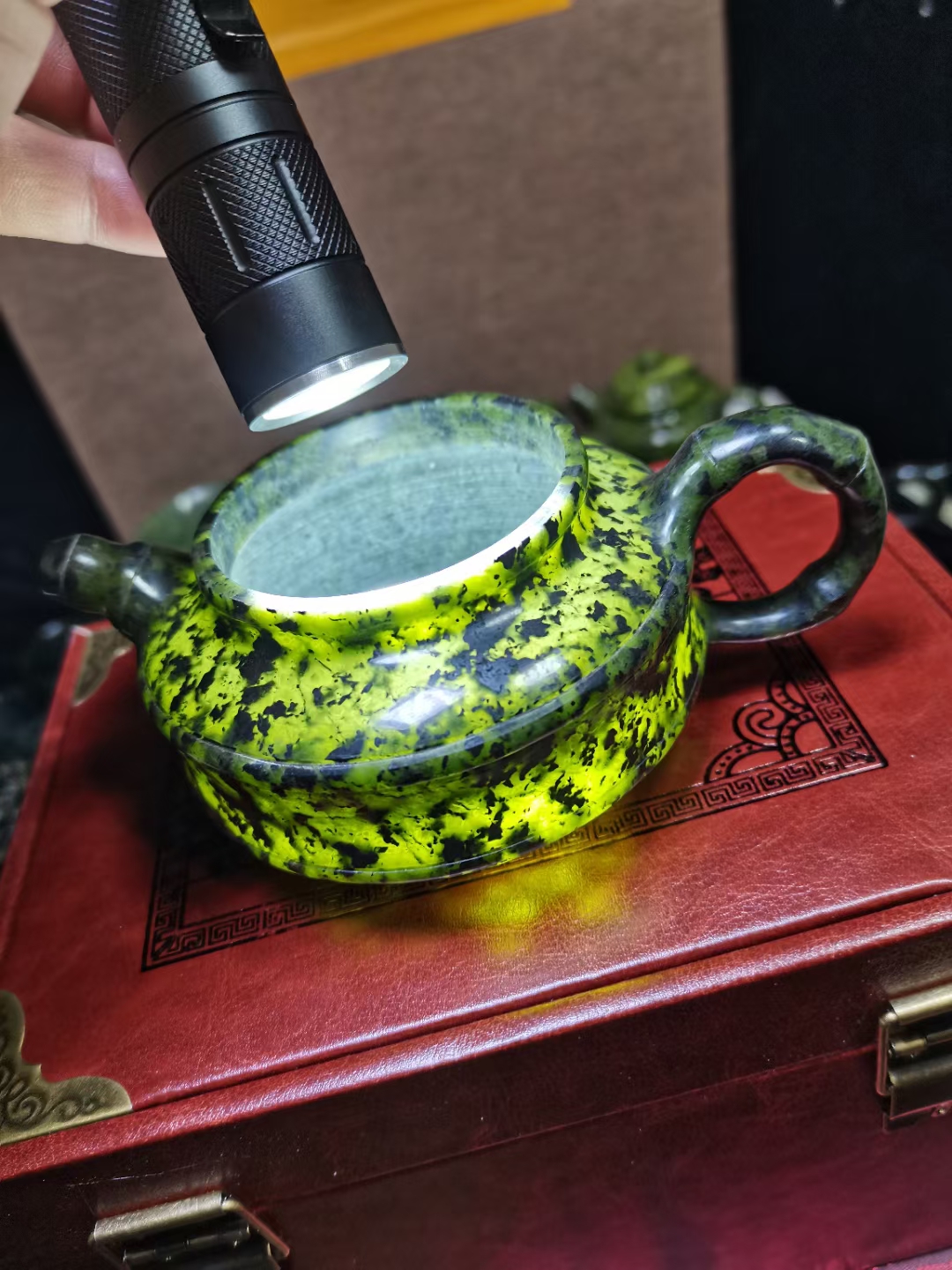 藏玉西瓜绿高工壶陶瓷