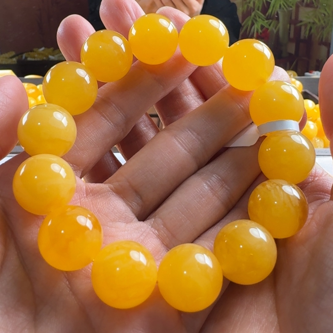 蜜蜡毛衣链9K金镶嵌用****9