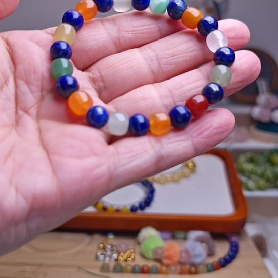 未镶嵌手串水晶青金石设计款