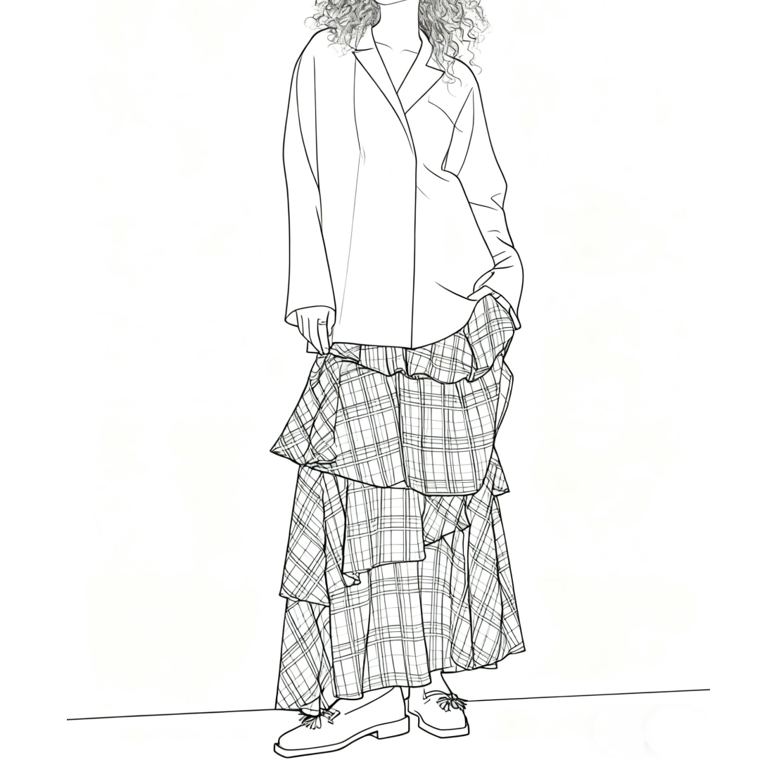 【Montendre】秋冬新款 代 设计感小众中高腰半裙格纹层叠半身裙