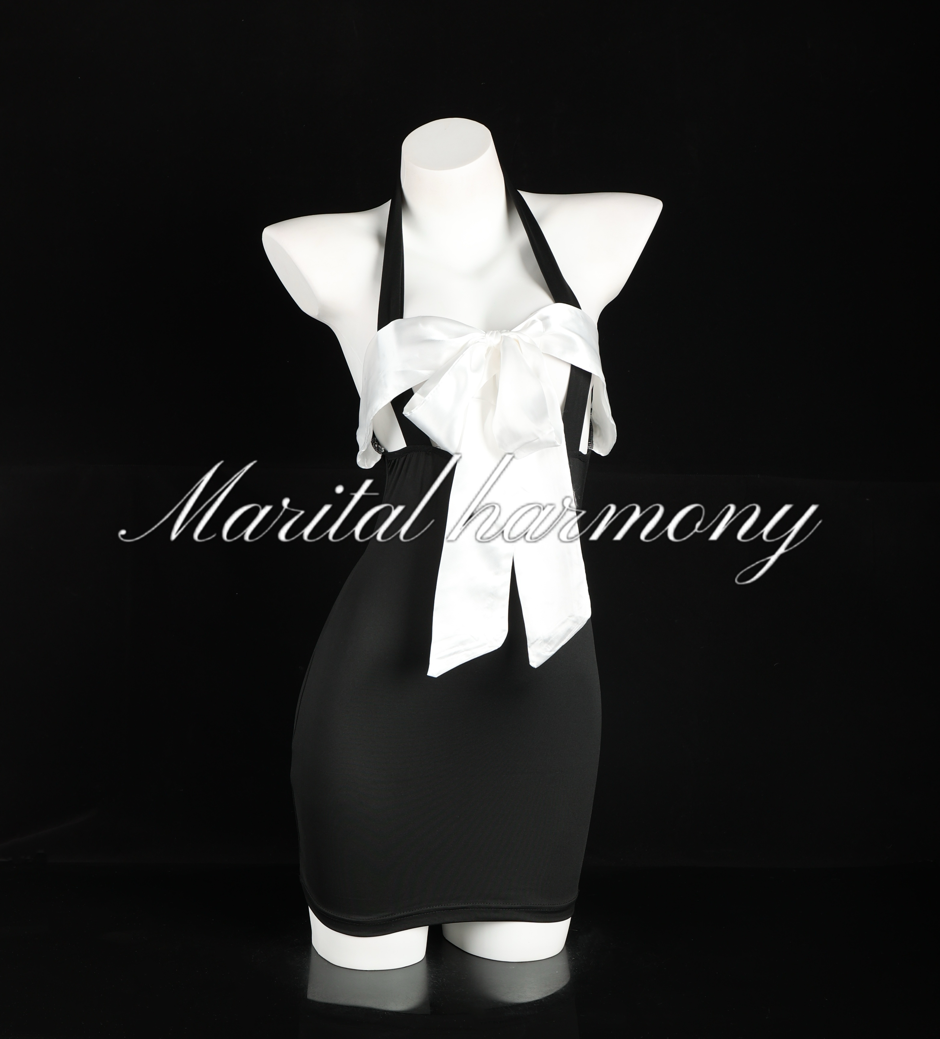 琴瑟和鸣·挂脖连衣裙睡裙包臀裙黑色款制服