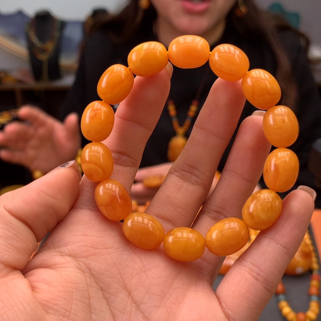 蜜蜡手串未镶嵌天然