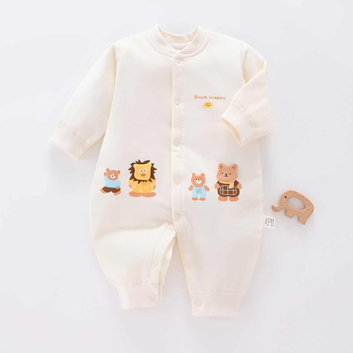 40g薄棉连体衣无骨卡通春秋幼儿新生儿宝宝纯棉长袖外出服冬季