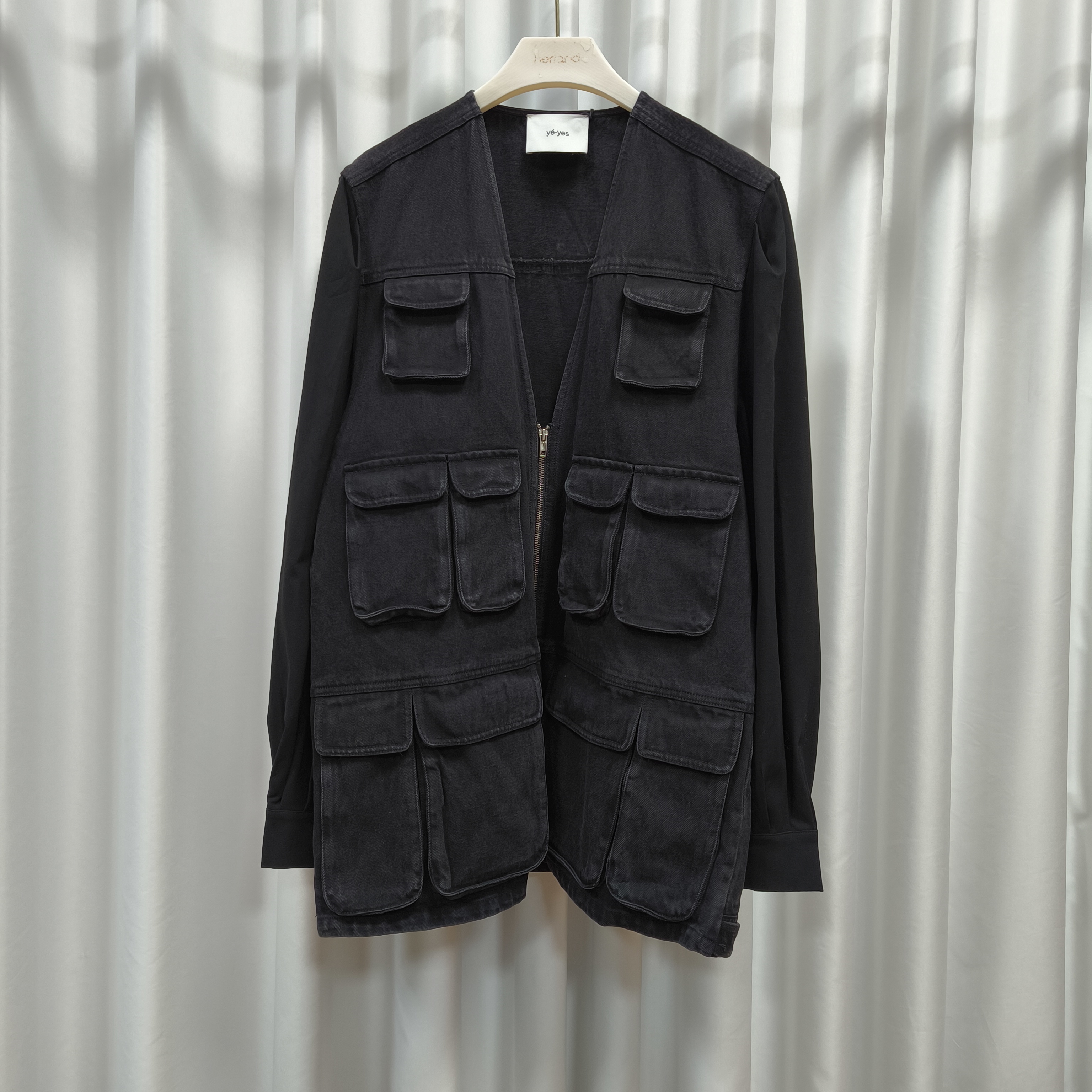 尚系列  S708-5 女装春中长款牛仔外套黑色FW06Y17