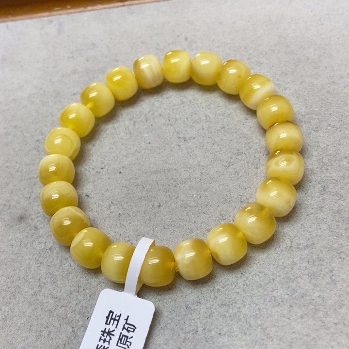 蜜蜡未镶嵌裸石手串