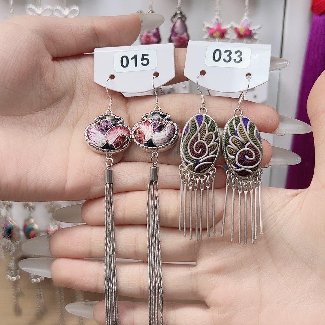 核桃手串/手链刺绣耳环