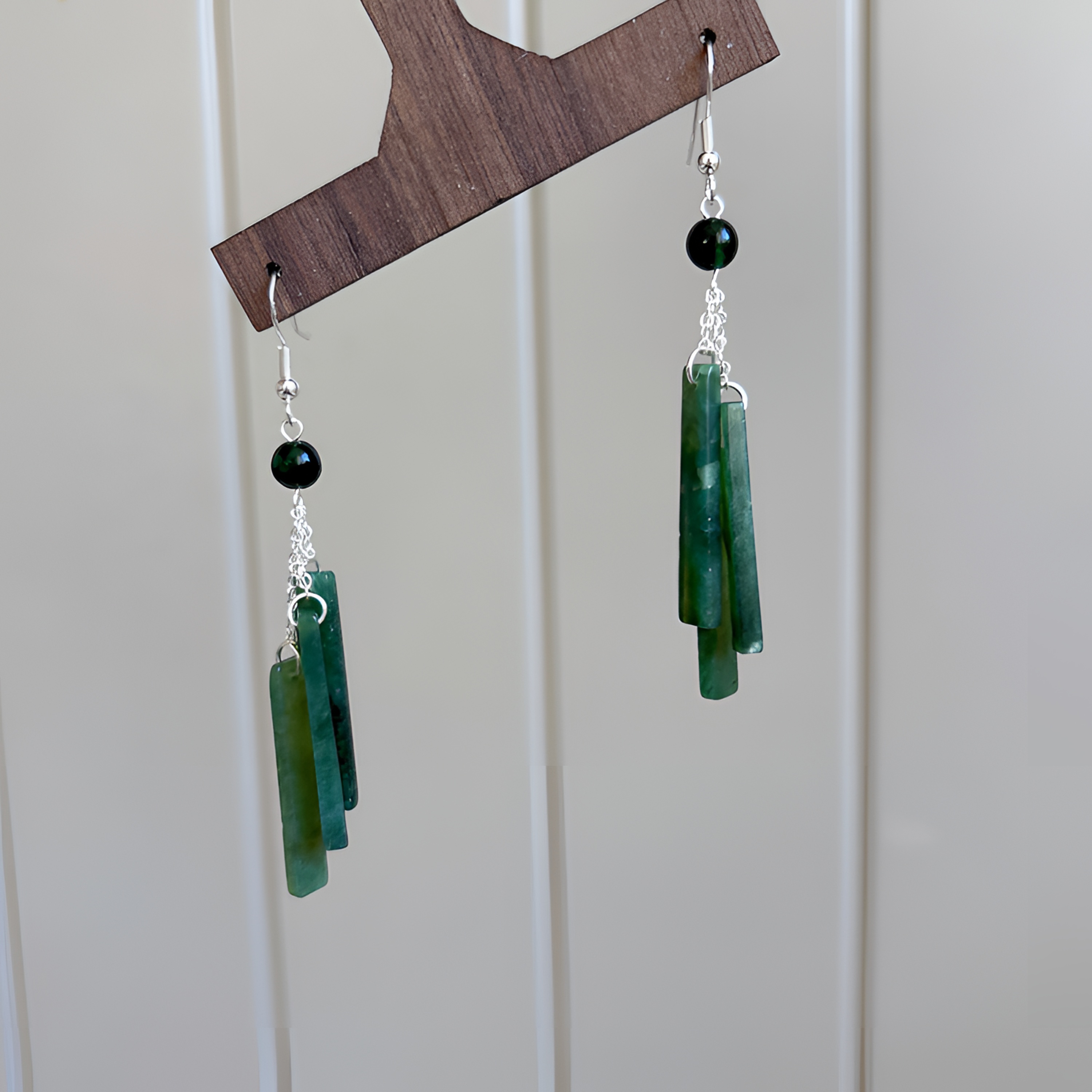 新中式国风岫玉合金耳饰清冷高级古风耳环女款耳坠