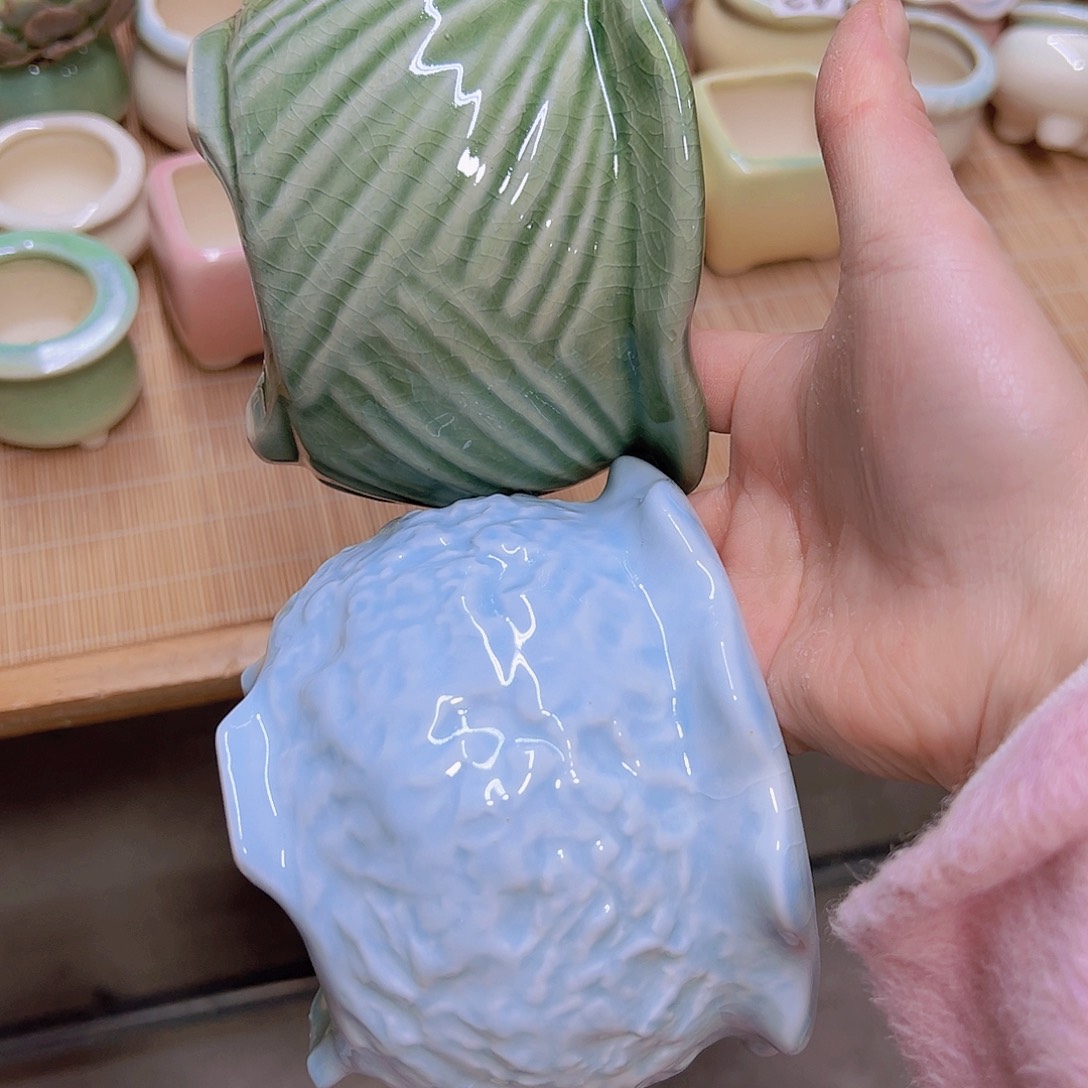 红陶陶瓷花盆当场满12包邮