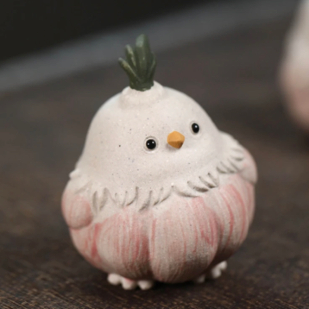 创意蒜鸟雕塑紫砂茶宠小件